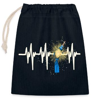 Fallas de Valencia Heartbeat - Closable cotton gift bag (25x30cm) - navy - Front