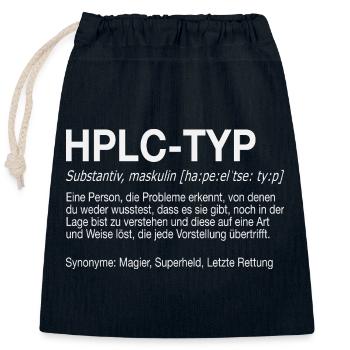 High Performance Liquid Chromatography HPLC Typ - Verschließbarer Geschenkbeutel aus Baumwolle (25x30cm) - Navy - Vorne