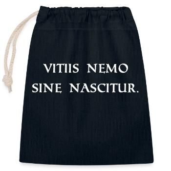 no one is born without mistakes - Closable cotton gift bag (25x30cm) - navy - Front