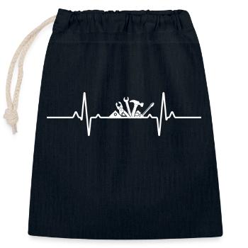 Bricolage - bricoleur le seul le vrai - Sac cadeau en coton avec cordon (25 x 30 cm) - bleu marine - Devant