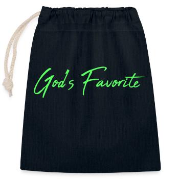 Gods Favorite - Closable cotton gift bag (25x30cm) - navy - Front