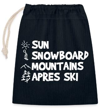 Funny Snowboarding Joke - Closable cotton gift bag (25x30cm) - navy - Front