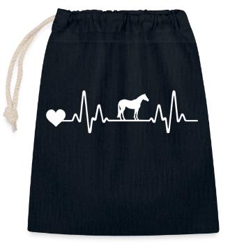 Cavalier équestre Rythme cardiaque équestre - Sac cadeau en coton avec cordon (25 x 30 cm) - bleu marine - Devant