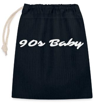 90s baby - Closable cotton gift bag (25x30cm) - navy - Front