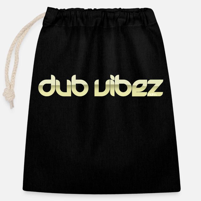 RIDM Dub Vibez - Closable cotton gift bag (25x30cm) - black