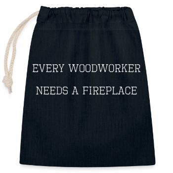 present idea funny woodworking daddesign - Verschließbarer Geschenkbeutel aus Baumwolle (25x30cm) - Navy - Vorne