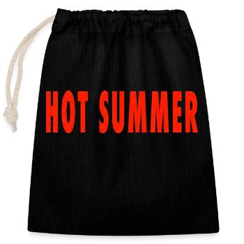 hot summer - Closable cotton gift bag (25x30cm) - black - Front