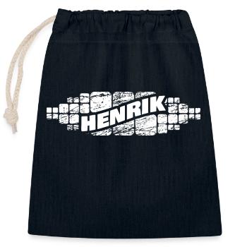 Geschenk für Henrik - Verschließbarer Geschenkbeutel aus Baumwolle (25x30cm) - Navy - Vorne