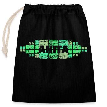 Anita as a mother - Closable cotton gift bag (25x30cm) - black - Front