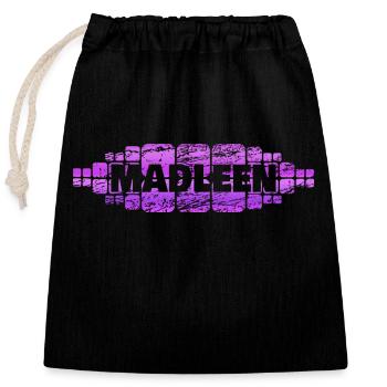 Mutti Madleen - Verschließbarer Geschenkbeutel aus Baumwolle (25x30cm) - Schwarz - Vorne