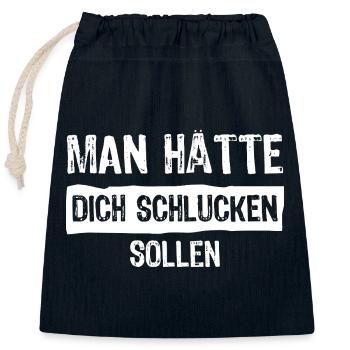 man hätte dich schlucken sollen - Verschließbarer Geschenkbeutel aus Baumwolle (25x30cm) - Navy - Vorne