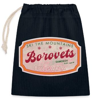 Borovets Bulgaria Skiberg-Marke - Verschließbarer Geschenkbeutel aus Baumwolle (25x30cm) - Navy - Vorne