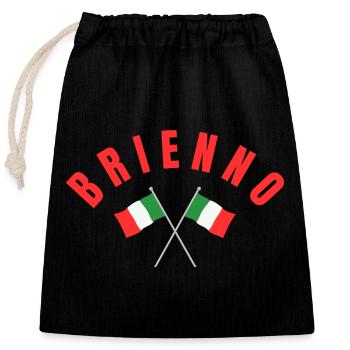 Brienno a traversé les drapeaux italiens - Sac cadeau en coton avec cordon (25 x 30 cm) - noir - Devant