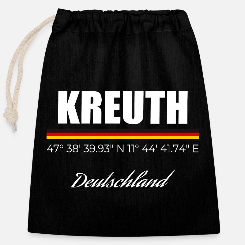 Kreuth - Verschließbarer Geschenkbeutel aus Baumwolle (25x30cm) - Schwarz