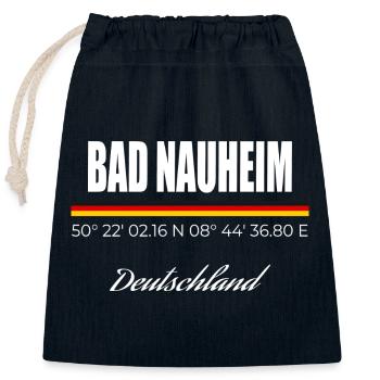 Bad Nauheim - Verschließbarer Geschenkbeutel aus Baumwolle (25x30cm) - Navy - Vorne