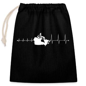 T-Shirt Kanada - Ich liebe Kanada - Verschließbarer Geschenkbeutel aus Baumwolle (25x30cm) - Schwarz - Vorne