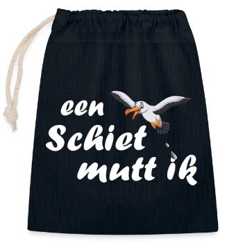 een Schiet mutt ik - plattdeutsch Spruch - Verschließbarer Geschenkbeutel aus Baumwolle (25x30cm) - Navy - Vorne