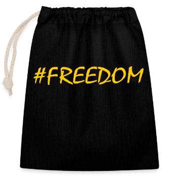 Liberté - Sac cadeau en coton avec cordon (25 x 30 cm) - noir - Devant