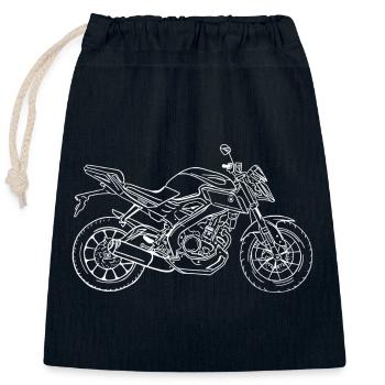 Super moto MT 125 - Sac cadeau en coton avec cordon (25 x 30 cm) - bleu marine - Devant