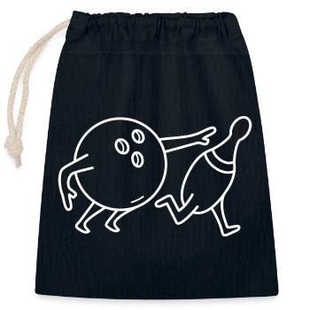 Bowling Kegeln Bowlingkugel und Pin - Verschließbarer Geschenkbeutel aus Baumwolle (25x30cm) - Navy - Vorne