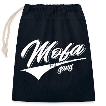 mofa moped simmi gang club oldschool ddr schwalbe - Verschließbarer Geschenkbeutel aus Baumwolle (25x30cm) - Navy - Vorne