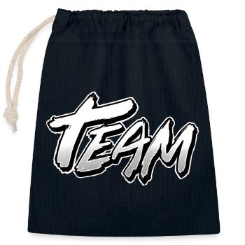 Team - Closable cotton gift bag (25x30cm) - navy - Front