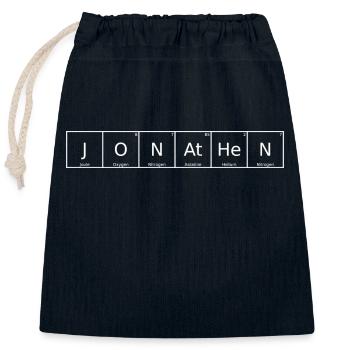 Jonathen Name Vorname Chemie Periodensystem - Verschließbarer Geschenkbeutel aus Baumwolle (25x30cm) - Navy - Vorne