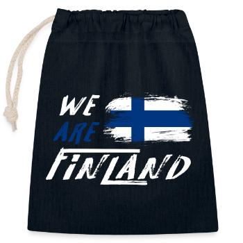 nous sommes la Finlande - Sac cadeau en coton avec cordon (25 x 30 cm) - bleu marine - Devant