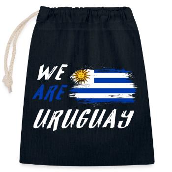 We are Uruguay - Closable cotton gift bag (25x30cm) - navy - Front