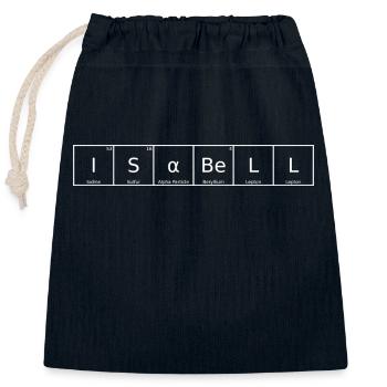 Isabell Name First Name Chemistry Periodic Table Element - Closable cotton gift bag (25x30cm) - navy - Front