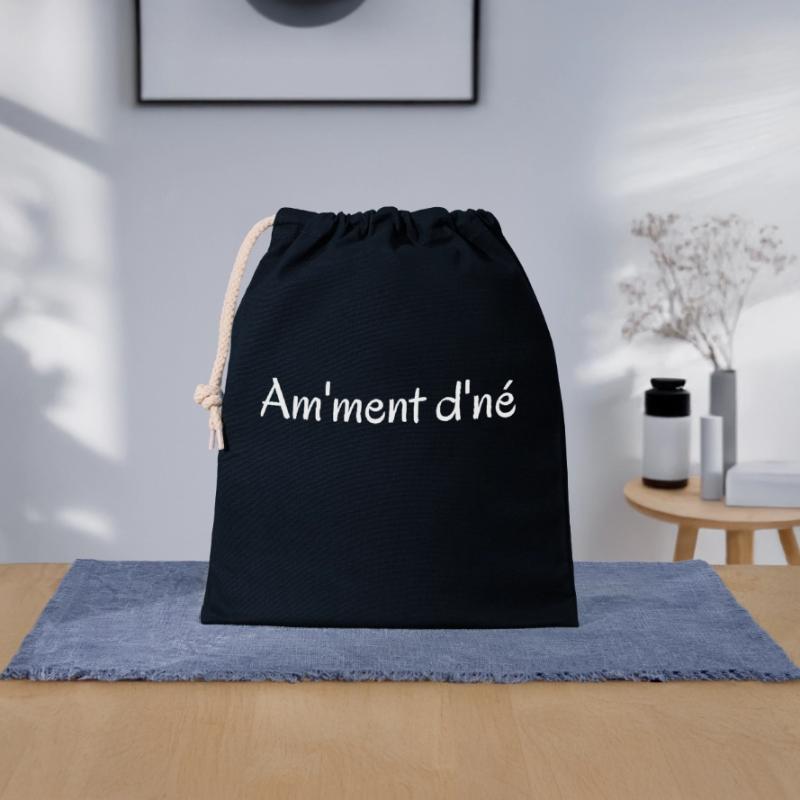À un moment donné expression québécoise Sac cadeau en coton avec cordon (25 x 30 cm)