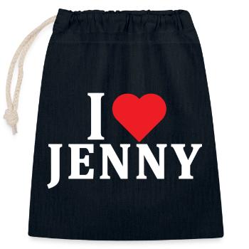 t-shirt I love Jenny t-shirt gift idea - Closable cotton gift bag (25x30cm) - navy - Front