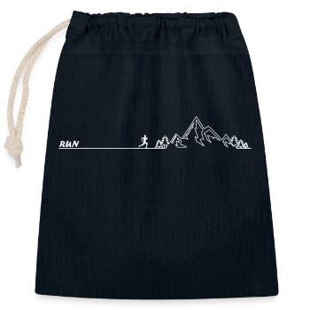 Trail Run Ultra Running Trekking en montagne Course à pied - Sac cadeau en coton avec cordon (25 x 30 cm) - bleu marine - Devant