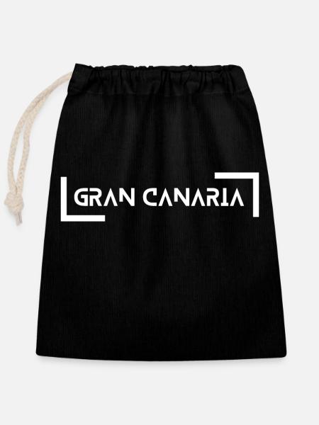 Gran Canaria - Verschließbarer Geschenkbeutel aus Baumwolle (25x30cm) - Schwarz