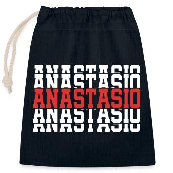 t-shirt Anastasio t-shirt gift stacked text - Closable cotton gift bag (25x30cm) - navy - Front