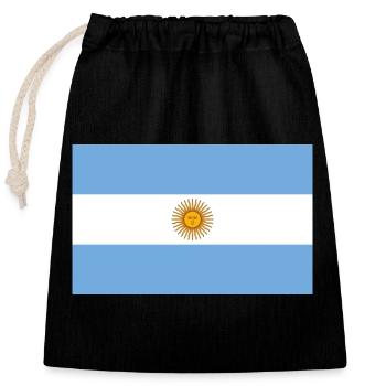 Argentine - Sac cadeau en coton avec cordon (25 x 30 cm) - noir - Devant