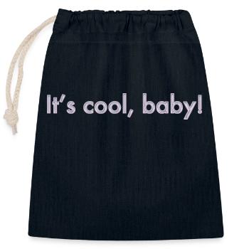 its cool, baby - Closable cotton gift bag (25x30cm) - navy - Front