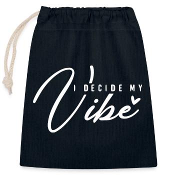 I Decide My Vibe – Positives Mindset & Energie - Verschließbarer Geschenkbeutel aus Baumwolle (25x30cm) - Navy - Vorne