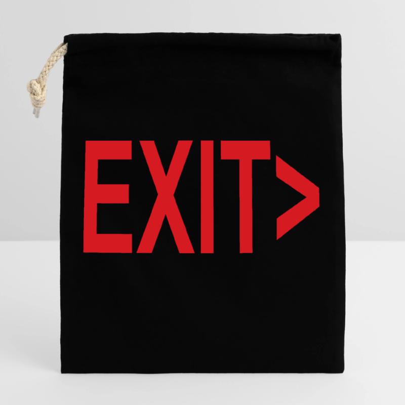 Exit / Exit / Emergency Exit Closable cotton gift bag (25x30cm)