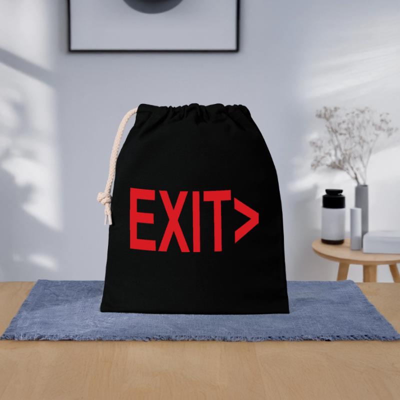 Exit / Exit / Emergency Exit Closable cotton gift bag (25x30cm)