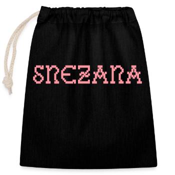 Snezana - Sac cadeau en coton avec cordon (25 x 30 cm) - noir - Devant