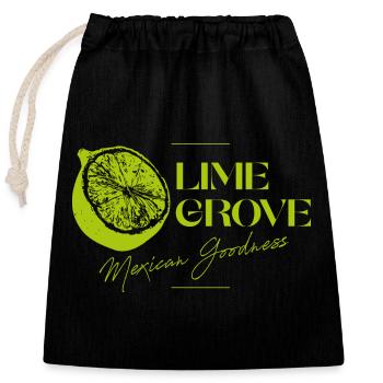 Lime Grove Logo de la bonté mexicaine - Sac cadeau en coton avec cordon (25 x 30 cm) - noir - Devant