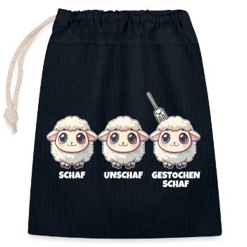 Drôle de mouton Jeu de mots moutons et troupeau de moutons - Sac cadeau en coton avec cordon (25 x 30 cm) - bleu marine - Devant