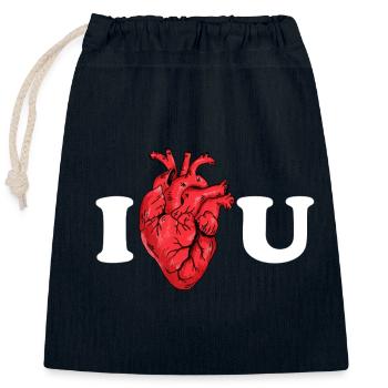 Wahre Liebe als anatomisches Statement - Verschließbarer Geschenkbeutel aus Baumwolle (25x30cm) - Navy - Vorne