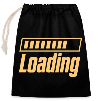 Loading - Closable cotton gift bag (25x30cm) - black - Front