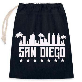 San Diego Skyline Palm Vista - Closable cotton gift bag (25x30cm) - navy - Front