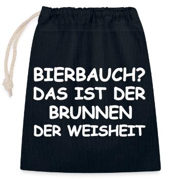 Bierbauch Spruch - Verschließbarer Geschenkbeutel aus Baumwolle (25x30cm) - Navy - Vorne