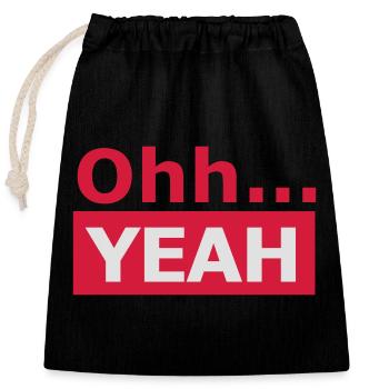 Oh... OUAIS ! Chemise statement pour fête et festival - Sac cadeau en coton avec cordon (25 x 30 cm) - noir - Devant