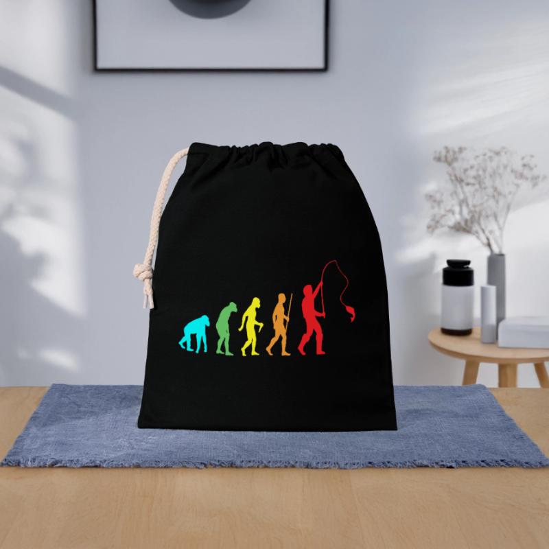 Angler Evolution Verschließbarer Geschenkbeutel aus Baumwolle (25x30cm)