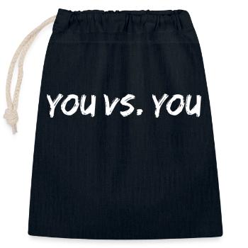 you vs you - Verschließbarer Geschenkbeutel aus Baumwolle (25x30cm) - Navy - Vorne